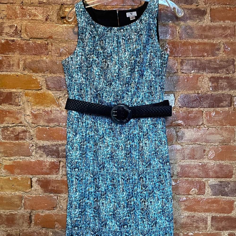 Brightly Colored Midi Belted Waist Tank Top Dress